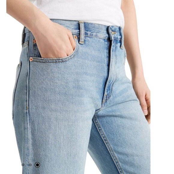 Club Monaco Relaxed Slim Cropped Jeans Antique Blue Wash Size 27 - Picture 6 of 9